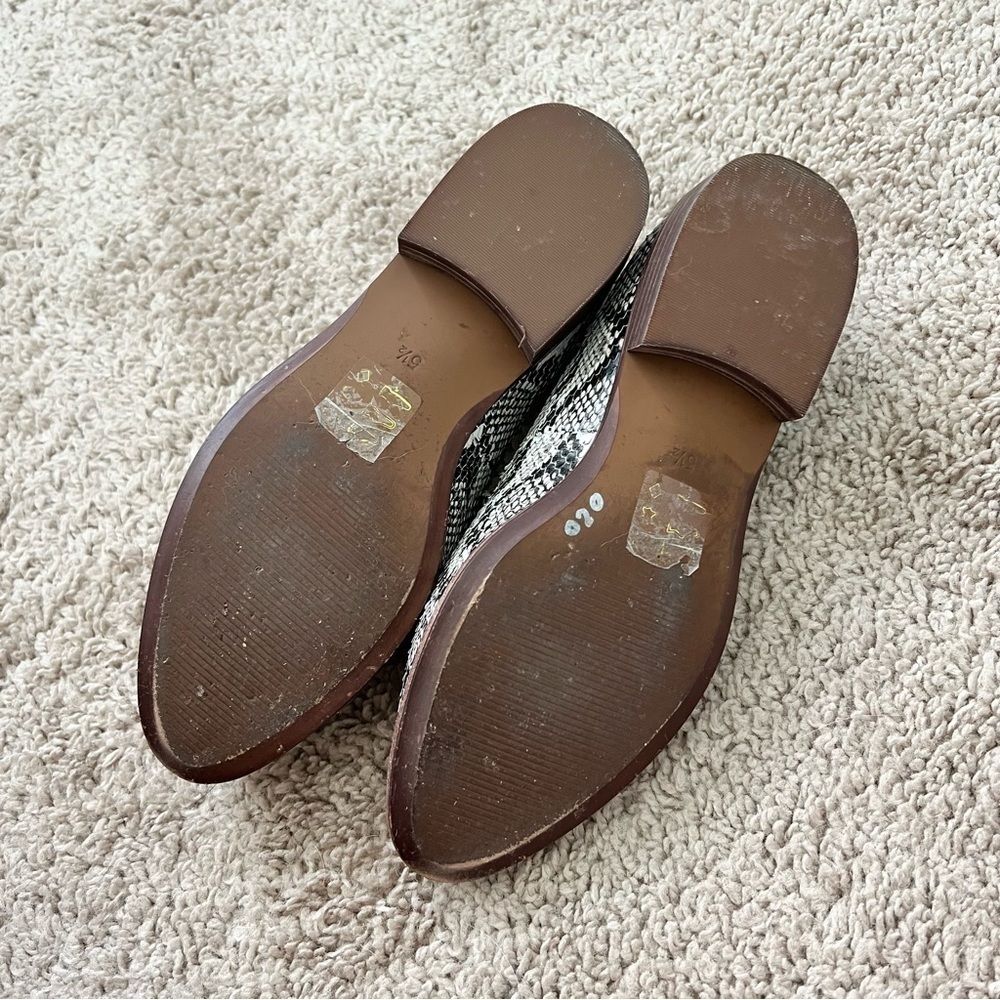 Madewell The Frances Loafer Women’s 5.5 Stamped Snakeskin Heel Animal Gray - Picture 8 of 10